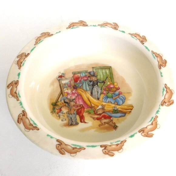Royal Doulton Bunnykins English Child's Dinnerware Bowl Plate Cup Vintage - Picture 6 of 9